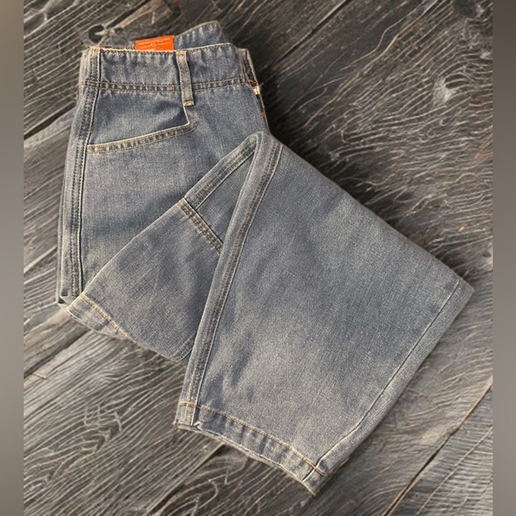 NWT Women’s Baggy Straight Wide Leg Boho Street Wear Jeans Blue Size 12 - Picture 7 of 11